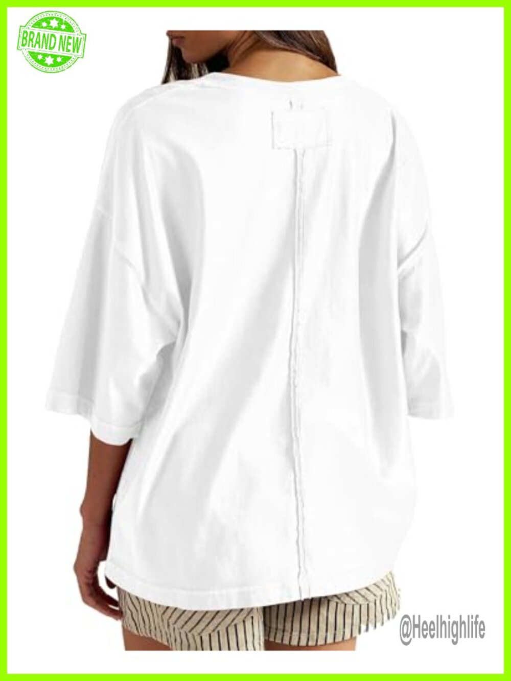 Women's Oversized Cotton T-Shirt Short Sleeve Loose Fit Basic Tee